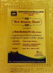 Best Supplier Award By BHEL Best Supplier Award By BHEL
