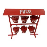 Fire Bucket Stand For 6 Buckets With Roof/Canopy