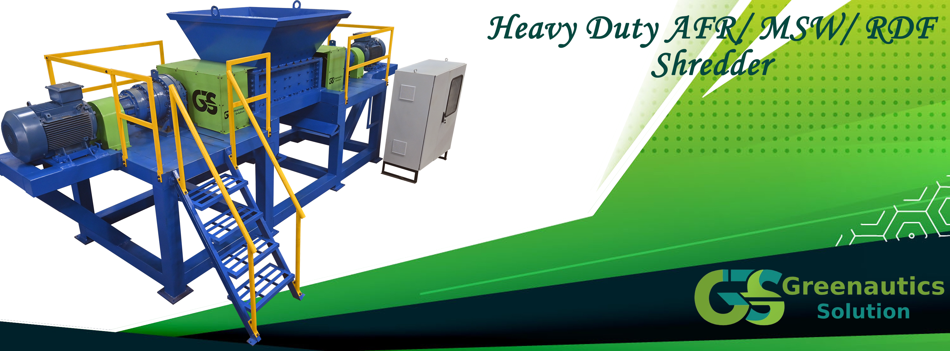 Heavy Duty MSW/ RDF/ AFR Shredder- Greenautics Solution