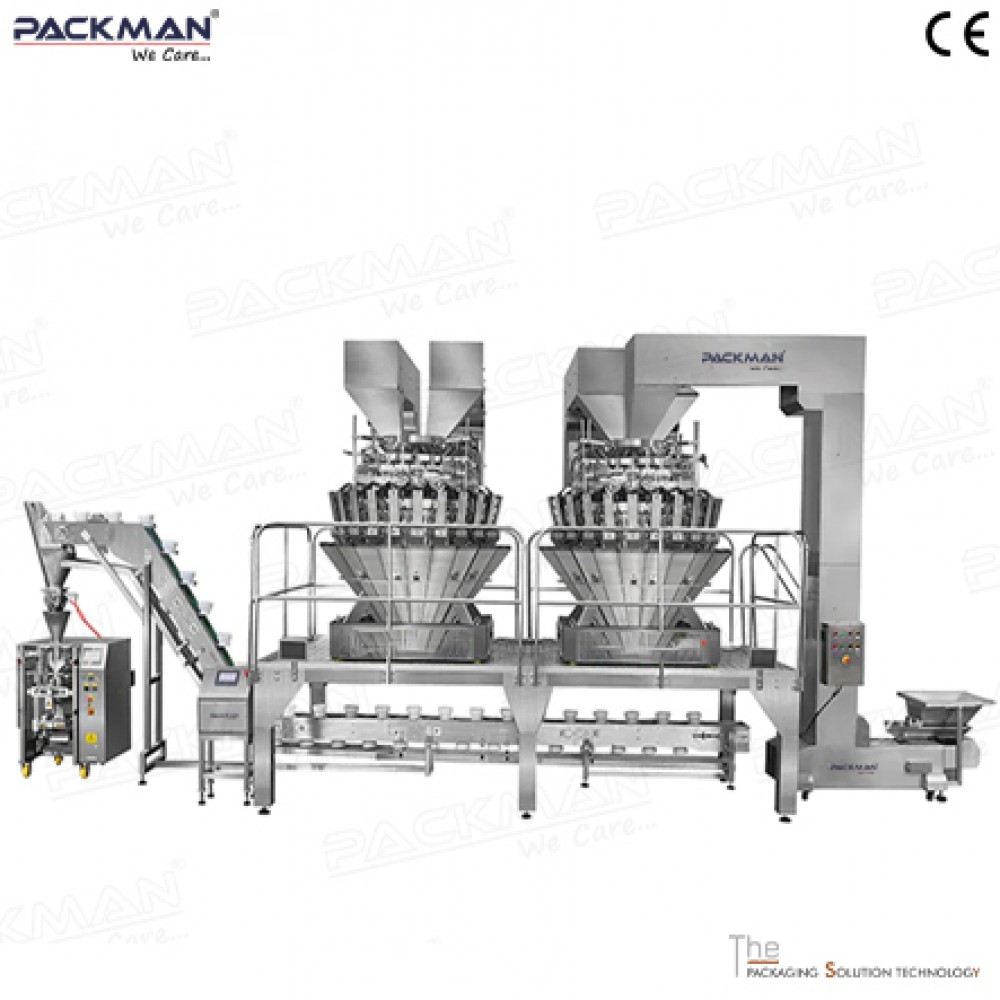 Automatic Granule Snack Vertical Packaging Machine With Multihead Weigher