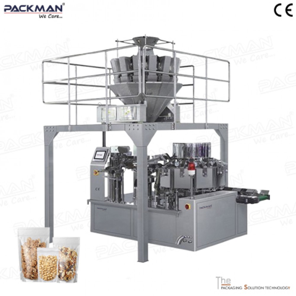 Rotary Pick Fill Seal Standy Zipper Snacks Pouch Packing Machine