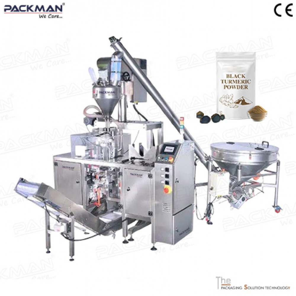 Rotary Pick Fill Seal Standy Zipper Spices Powder Pouch Packing Machine