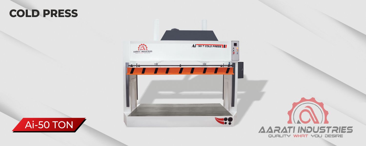 Industrial cold press for laminating and bonding wood panels