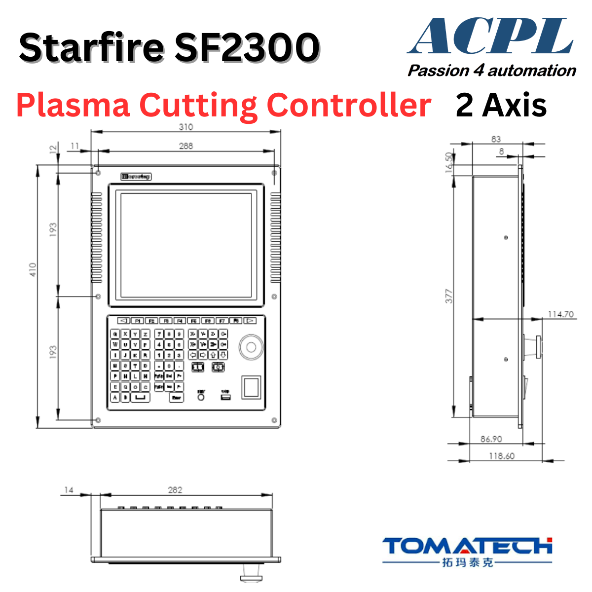 PLASMA CONTROLLER SF2300S DIMENSION
